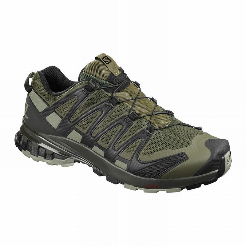 Zapatillas Trekking Salomon Hombre Verde Oliva - Salomon Argentina XA PRO 3D V8 WIDE ,259318-HWY